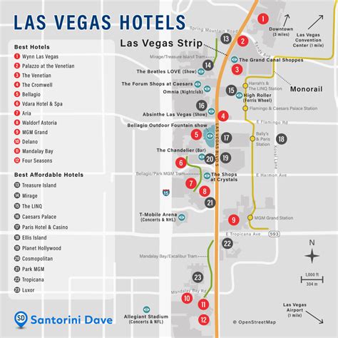 Map Of Hotels In Las Vegas